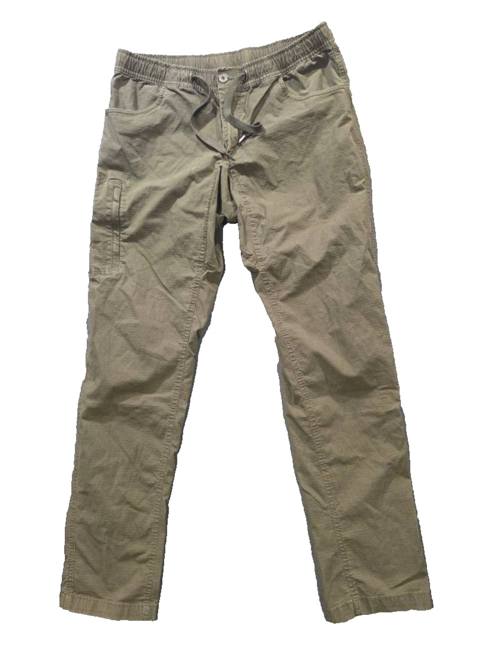 BYLT Weekender Pant Mens L Khaki Drawstring Elasti Ripstop Cargo Stretch A010022